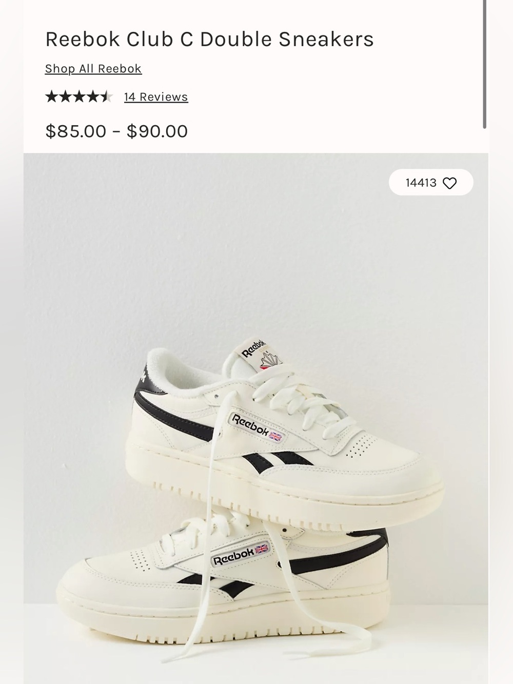 Reebok White and Black Women's Sneakers